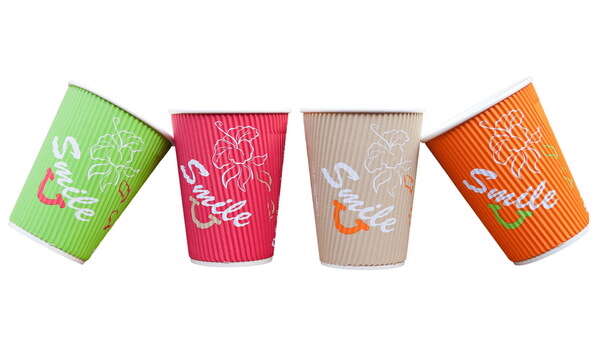 SafePro RW8S, 8 Oz "Smile" Ripple Cups, Assorted Colors, 500/Cs