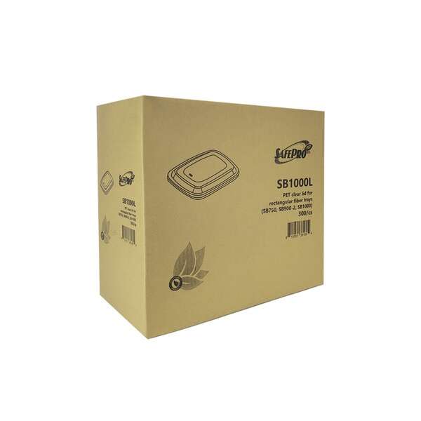 SafePro Eco SB1000L PET Clear Rectangular Lid for Fiber Trays (SB750, SB900-2, SB1000), 300/CS