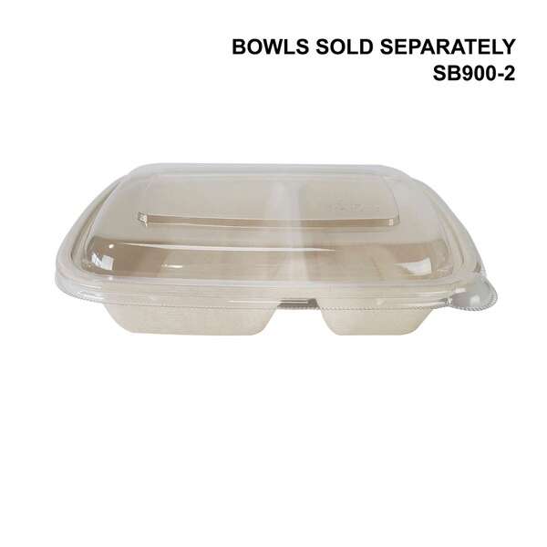 SafePro Eco SB1000L PET Clear Rectangular Lid for Fiber Trays (SB750, SB900-2, SB1000), 300/CS