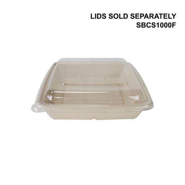 SafePro Eco SBCS1000 8x8x1.5-Inch 32 Oz Bio Square Fiber Tray, 300/CS