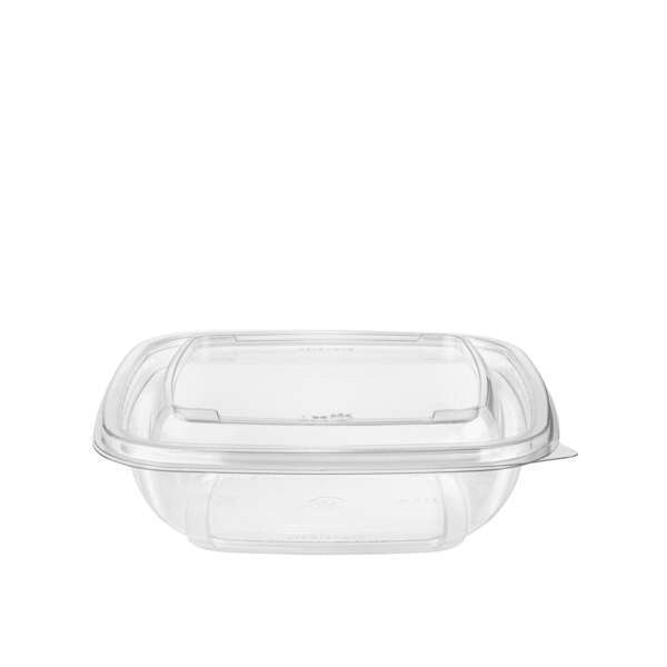 SafePro SC3-16C, 16 Oz Deep Clear PET Square Containers, 450/CS. Lids Sold Separately.