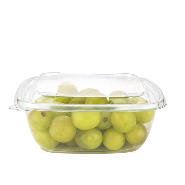 SafePro SC4-42C, 42 Oz Shallow Clear PET Square Containers, 140/CS. Lids Sold Separately.