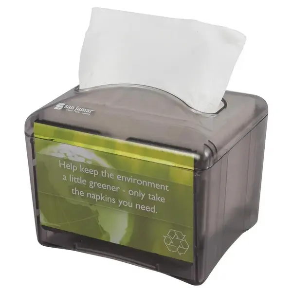 San Jamar H4003TBK, Black Pearl Venue Tabletop Interfold Napkin Dispenser with Advertisement Slot