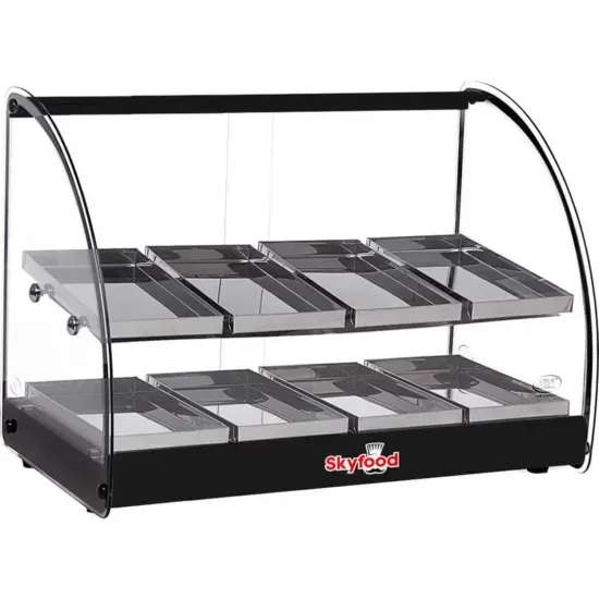 Skyfood FWD2-24BL, 24.5-Inch Countertop Heated Display Case w/ 8 Pans