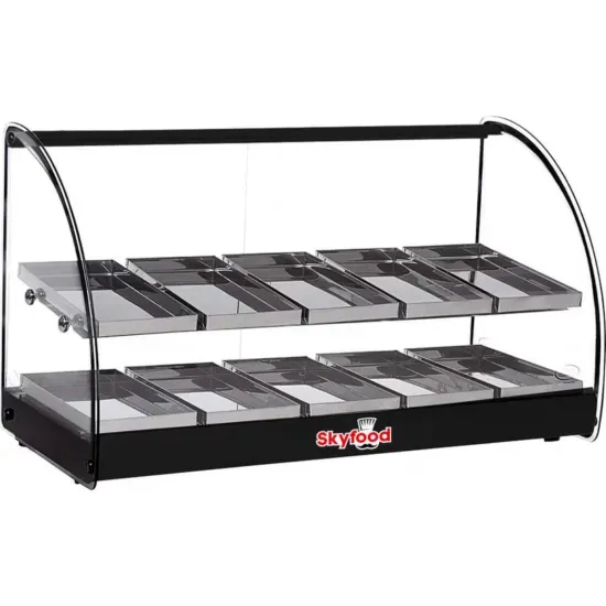 Skyfood FWD2-30BL, 30.5-Inch Countertop Heated Display Case w/ 10 Pans