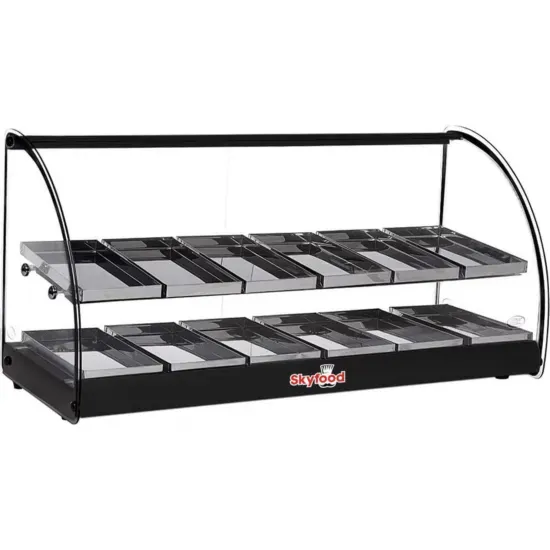 Skyfood FWD2-36BL, 36.5-Inch Countertop Heated Display Case w/ 12 Pans