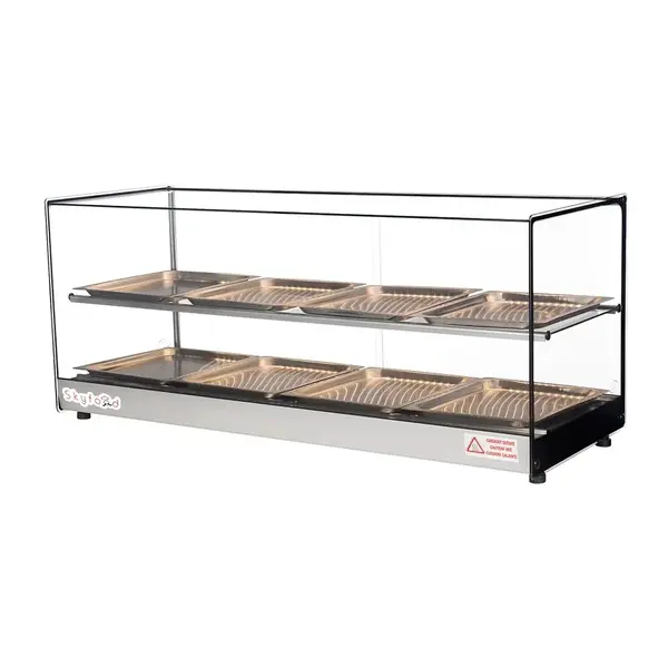 Skyfood FWDS2-43-8P, 22-Inch Food Warmer Display Case - Double Shelf with 8 Pans