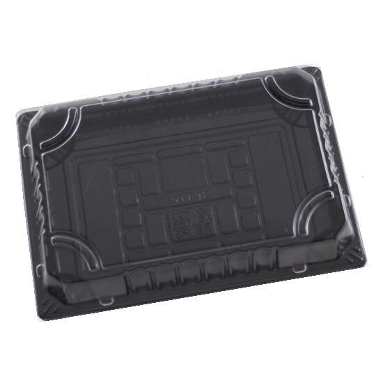 Songran Trading ST-3-008B, 6.5x4.5x1-Inch Black Sushi Containers Combo, 500/CS