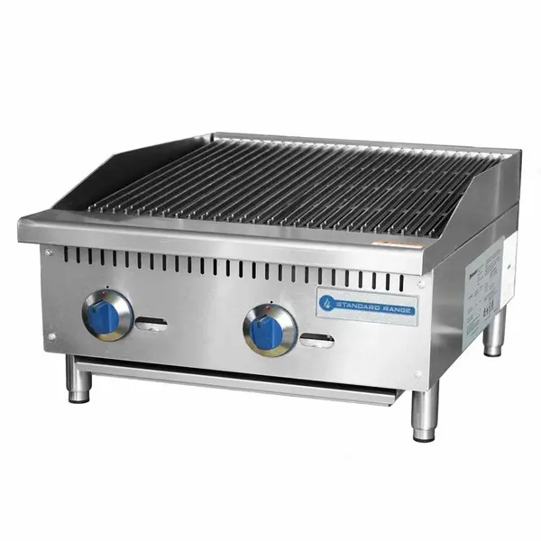 Standard Range SR-CB24-M, 24-Inch Gas Countertop Radiant Charbroiler - 70,000 BTU