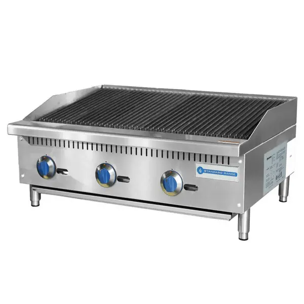 Standard Range SR-CB36-M, 36-Inch Gas Countertop Radiant Charbroiler - 105,000 BTU
