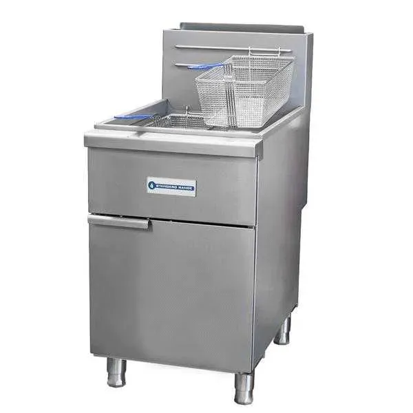 Standard Range SR-F5-LP, Liquid Propane 75/80 lb. Stainless Steel Floor Fryer - 150,000 BTU