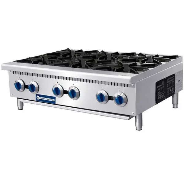 Standard Range SR-HP36-M, 36-Inch Gas Hot Plate with 6 Burner – 50,000 BTU