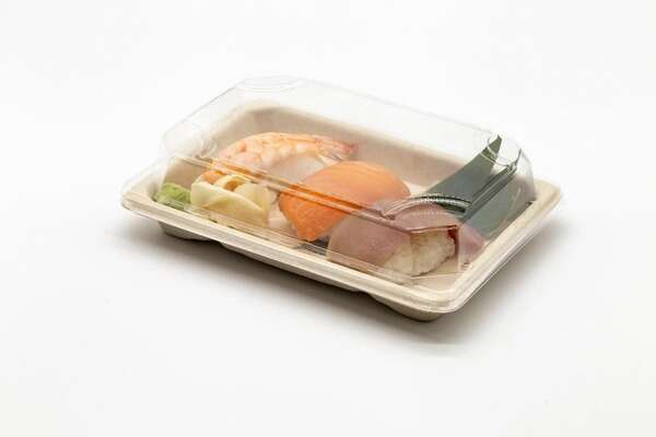 STI ST-3G-LID, 8.63x3.5-Inch OPS Clear Plastic Sushi Tray Lid, 800/CS (Bases Sold Separately)