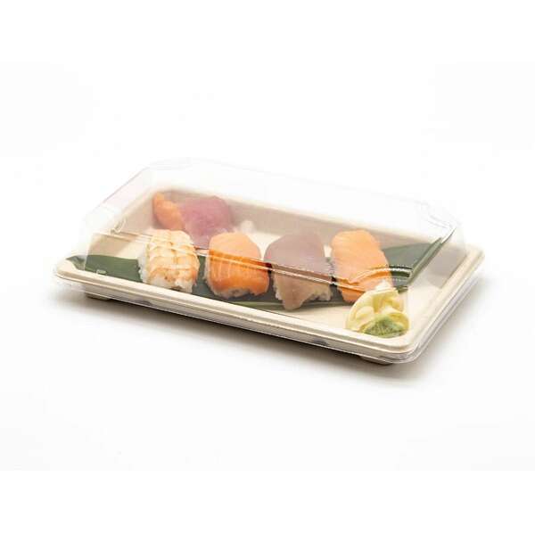 STI ST-5G-BASE, 8.25x5.13x0.62-Inch Wheat Straw Sushi Tray, 800/CS (Lids Sold Separately)