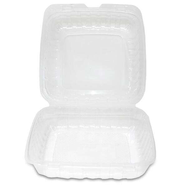 Sure Earth 113966, 9x9-Inch 1-Compartment MFPP-Like Plastic Hinged Container, 150/CS