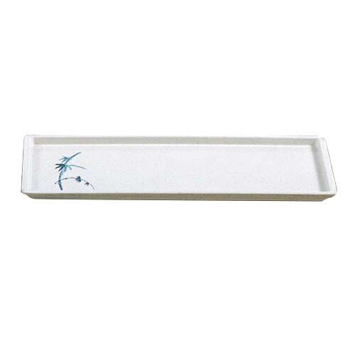 Thunder Group 0900BB 13.5 x 4.5 Inch Asian Blue Bamboo Melamine Rectangular White Sandwich Tray, DZ