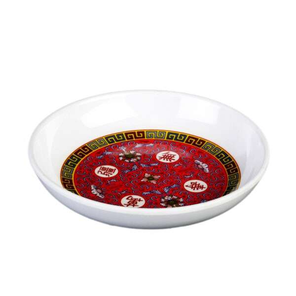 - 1003TR 3 Oz 3.8 Inch Asian Longevity Melamine Round Sauce Dish, DZ