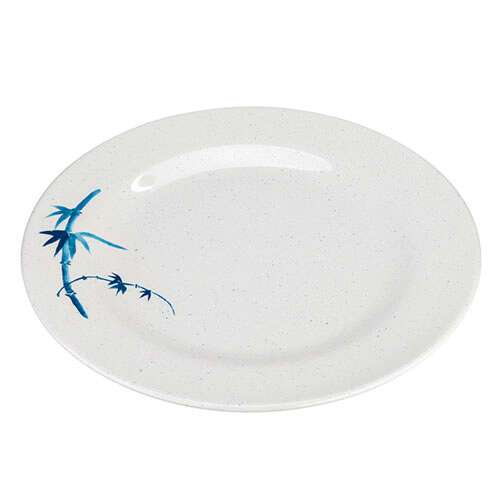 Thunder Group 1012BB 11.75 Inch Asian Blue Bamboo Melamine Round White Plate, DZ
