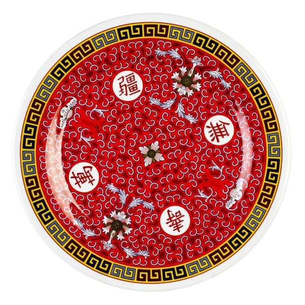 Thunder Group 1012TR 11.75 Inch Asian Longevity Melamine Round Plate, DZ
