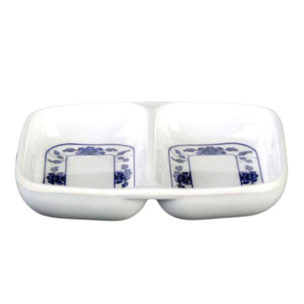 Thunder Group 1102TB 2 Oz 3.38 x 2.75 Inch Asian Lotus Melamine Twin Sauce Dish, DZ