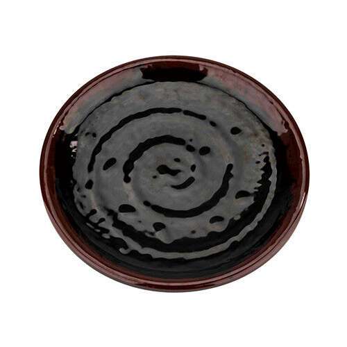 Thunder Group 1812TM 12 Inch Asian Tenmoku Melamine Lotus Shape Plate, DZ