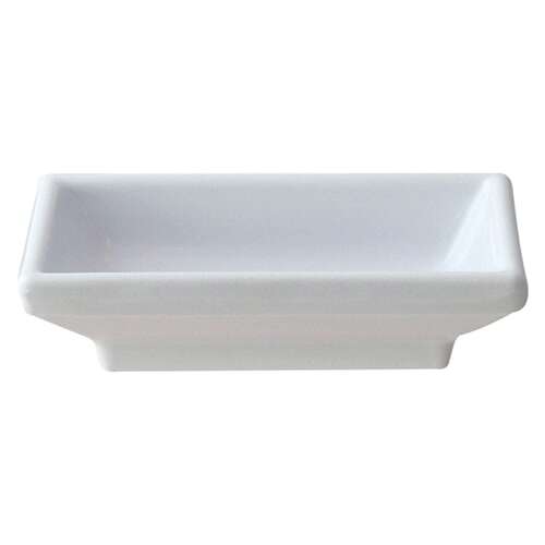 Thunder Group 19001WT 2 Oz 3.75 x 2.5 Inch Western Classic White Melamine Rectangular Sauce Dish, DZ