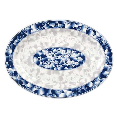 Thunder Group 2010DL 9.8 x 7.25 Inch Asian Blue Dragon Melamine Rectangular Platter, DZ