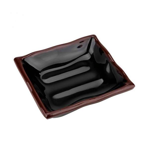 Thunder Group 2408TM 12 Oz 8.5 x 5.75 Inch Asian Tenmoku Rectangular Melamine Wave Plate, DZ