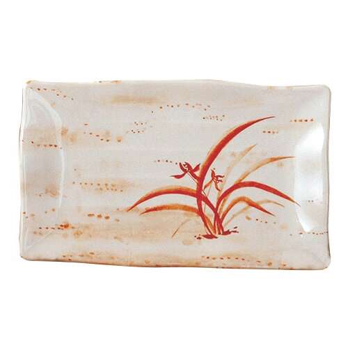 Thunder Group 2412 11.25 x 7.25 Inch Asian Gold Orchid Melamine Wave Rectangular Plate, DZ