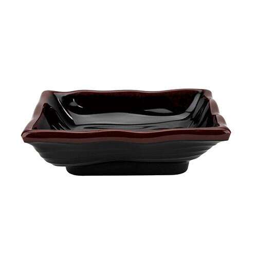 Thunder Group 2414TM 13.5 x 9.12 Inch Asian Tenmoku Rectangular Melamine Wave Plate, DZ