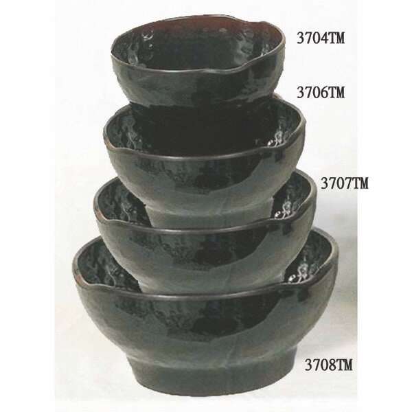 Thunder Group 3704TM 10 Oz 4.5 Inch Asian Tenmoku Round Melamine Wave Rice Bowl, DZ