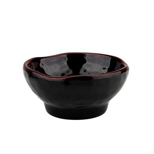 Thunder Group 3704TM 10 Oz 4.5 Inch Asian Tenmoku Round Melamine Wave Rice Bowl, DZ