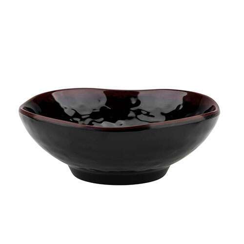 Thunder Group 3705TM 7 Oz 4.75 Inch Asian Tenmoku Round Melamine Wave Rice Bowl, DZ