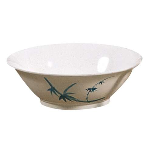 Thunder Group 5008BB 35 Oz 8 Inch Asian Blue Bamboo Melamine Round Special Deep White Bowl, DZ