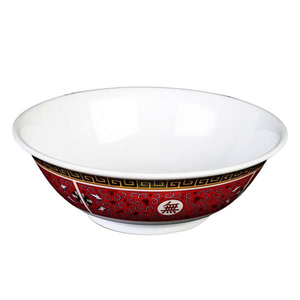 Thunder Group 5070TR 36 Oz 8 Inch Asian Longevity Melamine Round Rimless Bowl, DZ