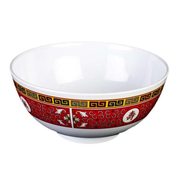 Thunder Group 5207TR 39 Oz 7 Inch Asian Longevity Melamine Round Rice Bowl, DZ