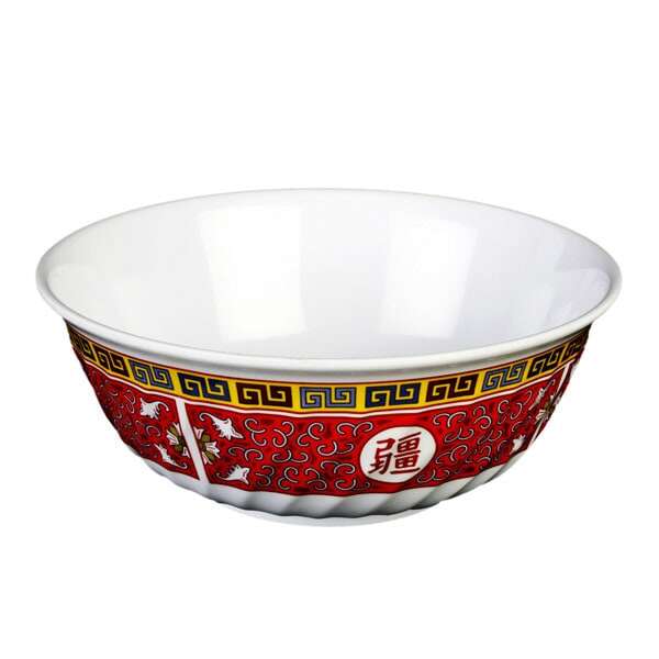 - 5308TR 48 Oz 8 Inch Asian Longevity Melamine Round Swirl Bowl, DZ