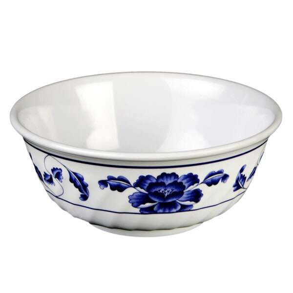 Thunder Group 5309TB 72 Oz 9 Inch Asian Lotus Melamine Round Swirl Bowl, DZ
