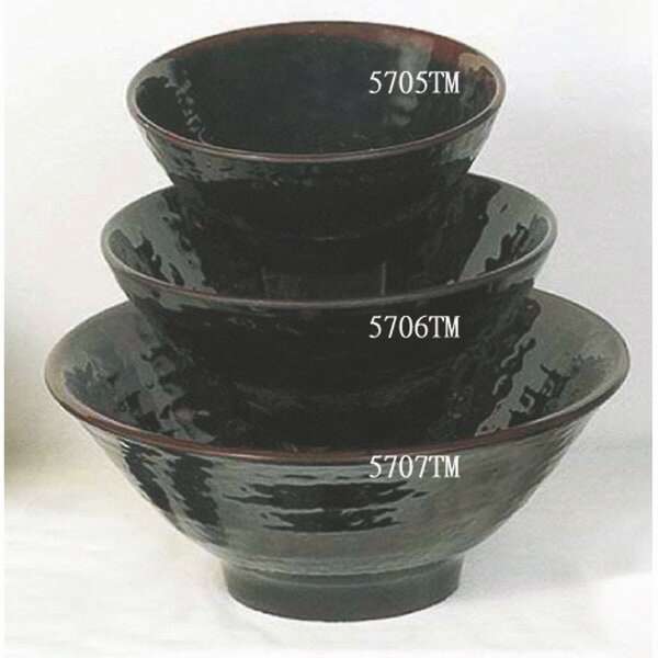 Thunder Group 5706TM 16 Oz 6 Inch Asian Tenmoku Round Melamine Soup Bowl, DZ