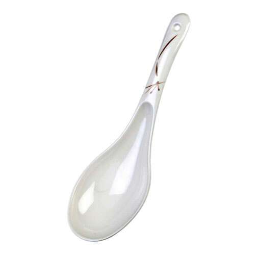 Thunder Group 7007BO 2.5 Oz 8.75x2.75-Inch Asian Melamine White Bamboo Ladle/Spoon, DZ