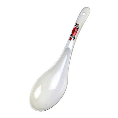 Thunder Group 7007TL 2.5 Oz 8.75x2.75-Inch Asian Melamine White Thailand Ladle/Spoon, DZ