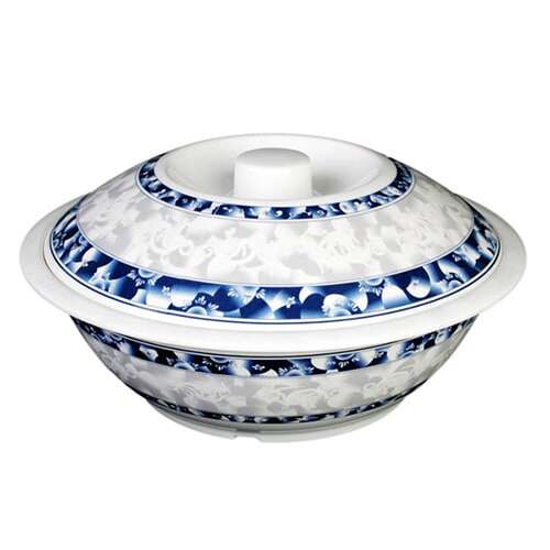 Thunder Group 8010DL 75 Oz 10 Inch Diameter Asian Blue Dragon Melamine Serving Bowl with Lid, EA