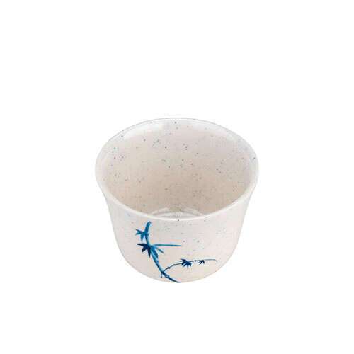 Thunder Group 9152BB 5 Oz 3.12 Inch Asian Blue Bamboo Melamine White Tea Cup, DZ