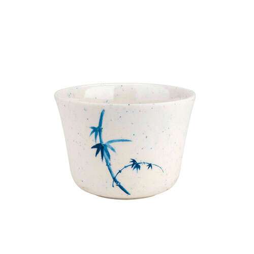 Thunder Group 9152BB 5 Oz 3.12 Inch Asian Blue Bamboo Melamine White Tea Cup, DZ