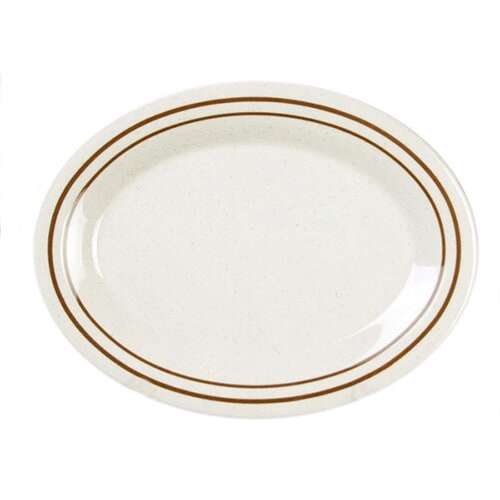 Thunder Group AD212AA 12 x 9 Inch Western Arcadia Oval Melamine Beige Platter, DZ