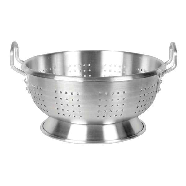 Thunder Group ALHDCO101, 12 Qt Heavy Duty Aluminum Colander with Base and 2 Handles, Round