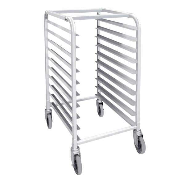 Thunder Group ALSPR010, 20-1/4"x26"x38-1/2" 10-Tier Pan Rack with 4 Casters (2 Locking, 2 Regular), K/D
