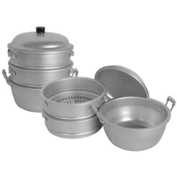 Thunder Group ALST006, 13x19.5-inch Aluminum Steamer Set of Lid, Steamer & Bottom, SET