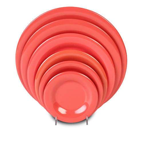 Thunder Group CR006RD 6.5 Inch Western Orange Wide Rim Melamine Plate, DZ