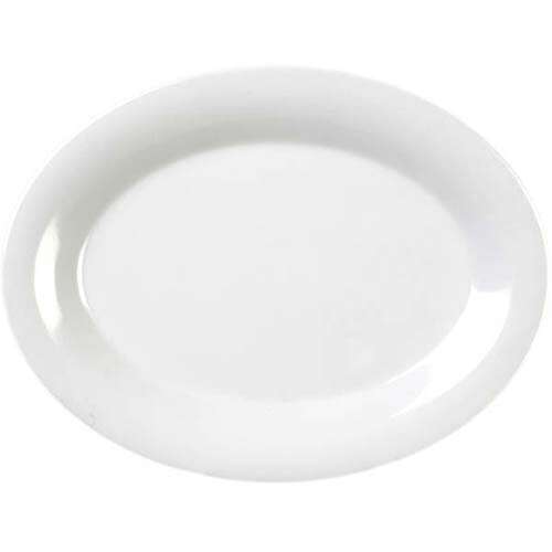 Thunder Group CR209W 9.5 x 7.25 Inch Western White Melamine Platter, DZ